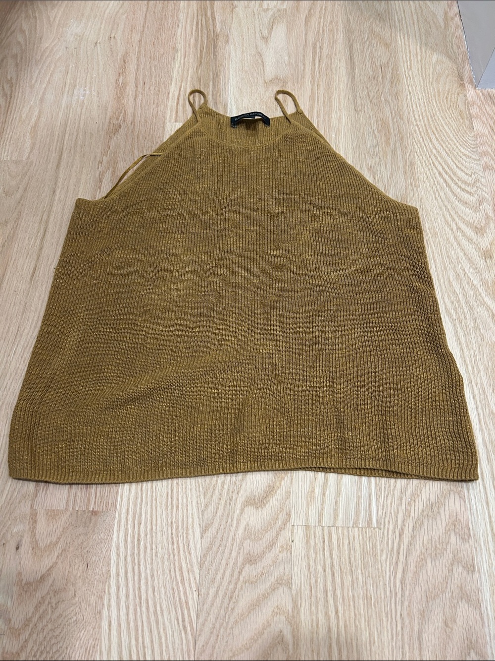 Banana Republic Mustard Ribbed Halter Camisole